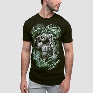 เสื้อยืดคอกลมทรงโอเวอร์ไซส์สำหรับผู้ชาย ผลิตจากผ้าคอตตอนผสม พิมพ์ลายดิจิทัล รับผลิตจำนวนน้อย (MOQ ต่ำ) - Product Image 2