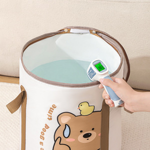 Bañera para pies de dibujos animados, plegable con tapa, portátil, para uso en exteriores, forma redonda, accesorio multifuncional para inodoro - Product Image 2