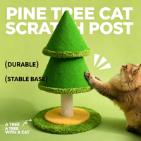 Griffoir pour chat en forme de pin, hauteur 60 cm, base verte stable, durable, protège les meubles, décoratif d'intérieur