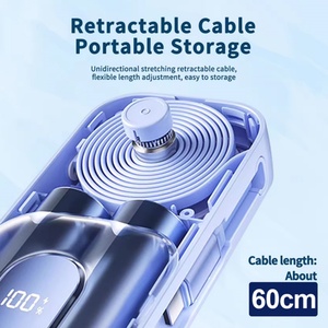 แบตเตอรี่สำรองแบบพกพา ความจุ 10000mAh ลิเธียมโพลิเมอร์ พร้อมหน้าจอดิจิตอล 22.5W ชาร์จเร็ว สายชาร์จแบบยืดหดได้ - Product Image 4