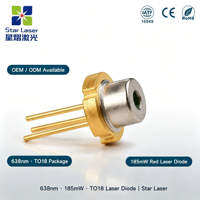Nouvelle Diode Laser Rouge SHARP 638nm 185mW GH0631IB2GC TO18 à Trois Broches pour Soudage Traversant, Tête Laser pour Dispositif de Détection de Positionnement
