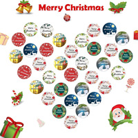 Autocollants ronds personnalisés Joyeux Noël, 500 pièces/rouleau, étiquettes adhésives pour emballages cadeaux et pâtisseries