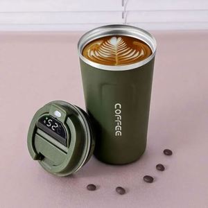Thermos intelligent pour café, tasse thermique personnalisée, gobelet de voyage pour café et lait, bouteille d'eau en acier inoxydable avec affichage de la température LED - Product Image 3