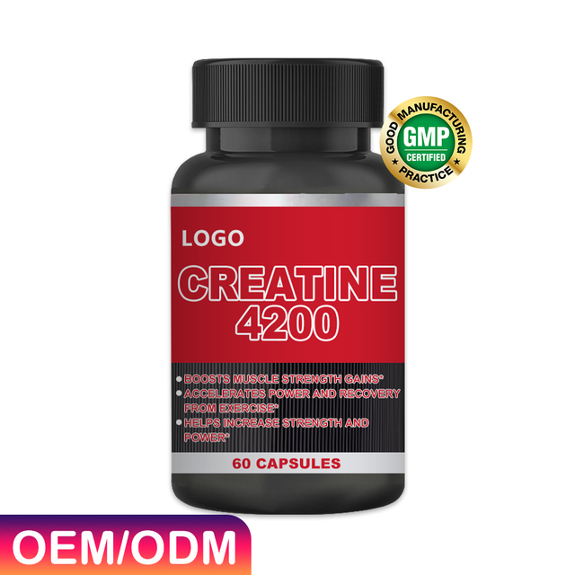 Creatine Capsules Bulk Pure Micronized Monohydrate HCL 60 Capsules Per Bottle Adult Muscle Supplement