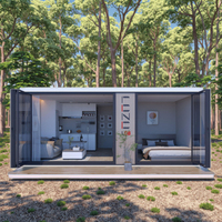 Casa Flotante Prefabricada de Acero, Estructura Rectangular Moderna, Económica, Duradera, para Oficinas, Hoteles y Espacios Exteriores, Panel Sándwich