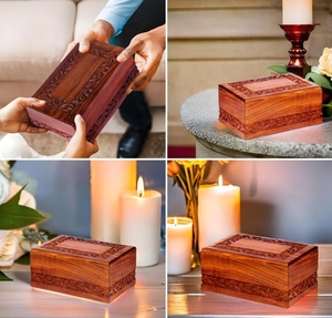 Toptan ahşap hatıra kutusu bambu anıt Urn için insan ve <span class=keywords><strong>Pet</strong></span> külleri-ekstra küçük çekmeceler dekoratif kremasyon Urn - Product Image 4