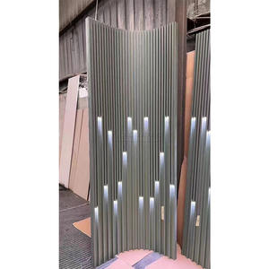 Новейший дизайн стен, домашний декор, декоративное, из бамбукового волокна, 3d флейта, изогнувная облицовка стен с подсветкой - Product Image 1