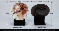 Horloge personnalisée de forme ronde avec sublimation d'image, cadre en bois MDF, MDF-ZB13