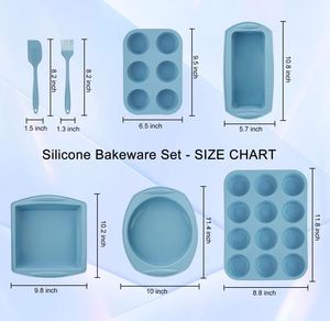 Juego de Moldes para Hornear de Silicona 7 en 1, Libres de BPA, con Moldes Redondos y Cuadrados para Pasteles y Pan, Utensilios para Hornear - Product Image 5