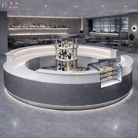 White Round Bar Premium Commercial Intérieur Grand Circulaire Hôtel Restaurant Café Boisson Musique Vin Discothèque Bureau Bar Comptoir