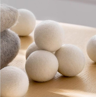 Boules de séchage en laine naturelle, lot de 6, réutilisables, adoucissant textile, anti-plis pour le séchage des vêtements