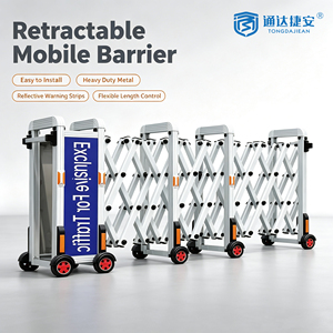 Barrière accordéon manuelle extensible en aluminium OEM, <span class=keywords><strong>5</strong></span> mètres, pour croisement, garantie 2 ans, barrières de circulation, <span class=keywords><strong>portail</strong></span> pliant en carton - Product Image 6