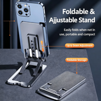 Support de téléphone et tablette de bureau multifonction en métal, pliable, réglable en hauteur, support universel pour téléphone et iPad
