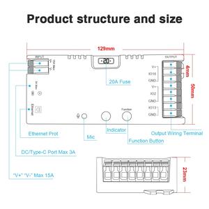 Controlador LED Inteligente GL-C-616WL Gledopto de 2 Canais, 360W de Carga Máxima, Entrada <span class=keywords><strong>Ethernet</strong></span>, ESP32 WLED Pixel SPI, 5-24V 15A, WiFi Tipo-C - Product Image 3