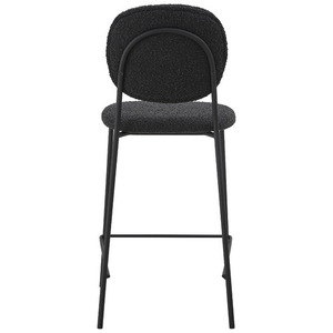 Rembourrage <span class=keywords><strong>de</strong></span> haute qualité pieds en métal noir tabourets <span class=keywords><strong>de</strong></span> <span class=keywords><strong>bar</strong></span> en <span class=keywords><strong>tissu</strong></span> boucle <span class=keywords><strong>gris</strong></span> <span class=keywords><strong>foncé</strong></span> avec dossier arrondi pour réglage <span class=keywords><strong>de</strong></span> cuisine <span class=keywords><strong>de</strong></span> <span class=keywords><strong>bar</strong></span> - Product Image 3