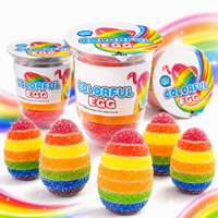 Bonbons gélifiés arc-en-ciel de haute qualité, amusants, pour enfants, avec jouets surprise intégrés, en forme d'œuf