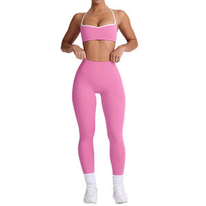 Completo Sportivo da <span class=keywords><strong>Donna</strong></span> per Fitness e Palestra, <span class=keywords><strong>Set</strong></span> Corto Senza Cuciture per <span class=keywords><strong>Yoga</strong></span>, Abbigliamento Attivo da Palestra - Product Image 6