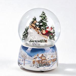 Bola de Nieve Navideña con Papá Noel en Trineo, de Cristal, Regalo Navideño, Decoración de Cerámica para el Hogar, Compatible con OEM - Product Image 1