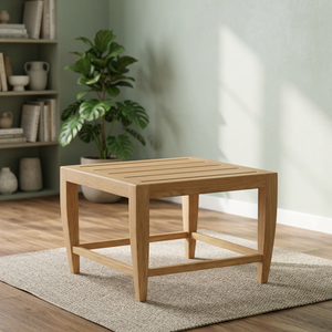 Mesa de Comedor Cuadrada Moderna, Resistente, Ecológica e Impermeable, de Madera de Teca Sólida, para 2 Personas, OEM - Product Image 2