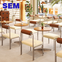Tables et chaises de restaurant en acier inoxydable SEM, ensemble de mobilier pour restaurant, cafétéria, bar, café, sièges de banquette, vente en gros