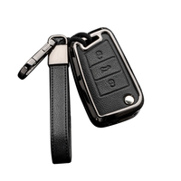 Pour VW Volkswagen Golf 8 Mk8 GTI GTD R ID3 ID4 2023 Décoration En Cuir Clé De Voiture Cas Fob Titulaire Couverture Garniture De Voiture Accessoires