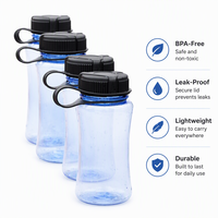 Bouteille d'eau en plastique transparente minimaliste sans BPA, anti-fuite, avec couvercle à clapet, bouteille d'eau de bureau
