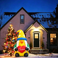 Gnomes de Noël gonflables imperméables de 2 m / Tomte / Nisse / Kabouter, décorations de jardin avec lumières LED intégrées pour décorations de Noël