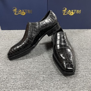 Zapatos de Hombre de Piel de Cocodrilo Genuina, Estilo Slip-On, para Fiestas, Zapatos de Vestir para Hombre, Zapatos de Diseñador Hechos a Mano de Lujo - Product Image 5