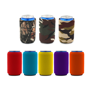 Enfriador de latas de espuma de neopreno negro personalizado de 3mm y 5mm de espesor estilo de la vieja escuela con patrón de dibujos animados para enfriar cerveza - Product Image 3