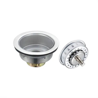 Tuyau d'évacuation d'évier de cuisine en acier inoxydable 304 de 3-1/2 pouces avec verrouillage par torsion, norme américaine