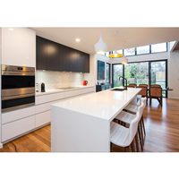 Finition résidentielle moderne brillante 2Pac avec évier et charnière Livraison réussie Armoires de cuisine en MDF pour appartement