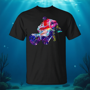 Camiseta con pintura artística abstracta de cara de pez colorida para amantes de los peces - Product Image 3