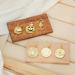 Ciondoli in oro lucido 18K con ciondoli geometrici a forma di cuore con angelo dinosauro e aeroplano ciondoli per gioielli che fanno <span class=keywords><strong>collana</strong></span> - Product Image 5