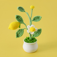 Pot de fruits fil tissé à la main citron petit Art frais Simulation de bureau plantes vertes fleur artificielle