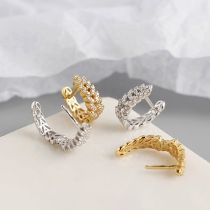 Giá Rẻ Bán buôn bạc bông tai đôi liên kết Bông tai 2022 - Product Image 2