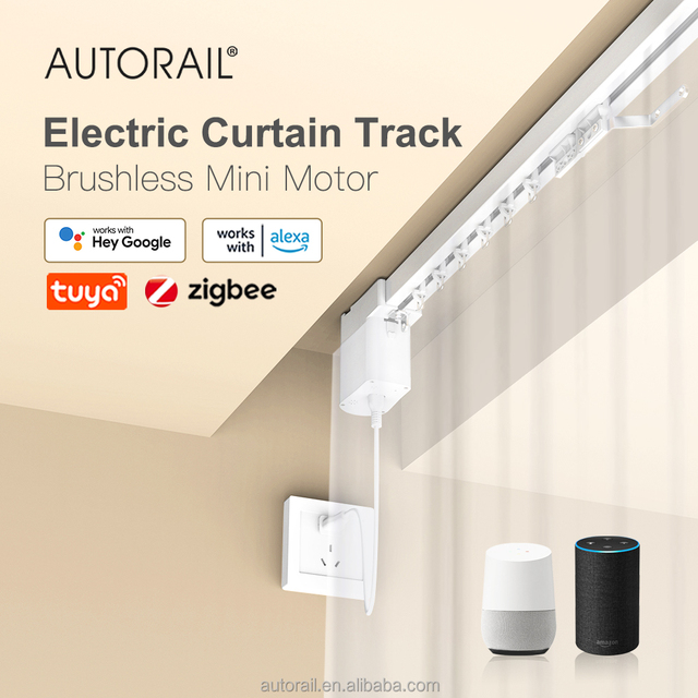 New Design Motorized Mini Automatic Curtains Smart Curtain System Wifi Motor for Living Room