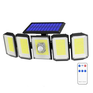 Solar Security <b>Light</b> 300 <b>LED</b> IP65 Waterproof <b>Motion</b> <b>Sensor</b> Outdoor 5 Head Remote Control Wall <b>Light</b> Solar <b>Light</b> - Product Image 1