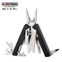 Pince multifonction industrielle 15-en-1 en acier inoxydable, couteau de poche pliant, ciseaux, scie, lime, tournevis, noir, pour camping en extérieur