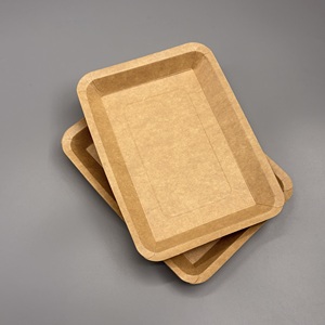 Bandeja de comida rectangular desechable a prueba de fugas, plato de papel biodegradable para restaurantes, fiestas y catering - Product Image 6