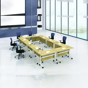 आधुनिक डिजाइन तह डेस्क जंगम सम्मेलन कक्ष पहियों के साथ प्रशिक्षण तह टेबल डेस्क
