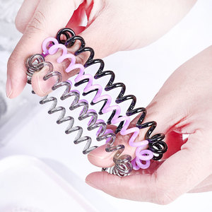 Élastiques à cheveux en forme de cordon téléphonique, couleurs bonbon, haute élasticité, dégradé de couleurs, usage quotidien, accessoires pour cheveux en résine plastique - Product Image 2