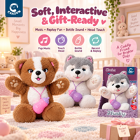 Adorable peluche chien électronique qui répète la voix, cligne des yeux et diffuse de la musique pour apaiser les enfants