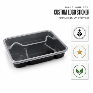 Contenants alimentaires jetables en PP avec logo personnalisé, 4 compartiments, boîte à emporter avec couvercle, boîte à lunch micro-ondable, fabrication OEM directe d'usine - Product Image 5