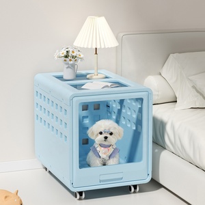 <span class=keywords><strong>Casa</strong></span> para <span class=keywords><strong>Perros</strong></span> de Acrílico Fácil de Limpiar <span class=keywords><strong>con</strong></span> Ruedas, Estilo Mueble, Jaula Transparente de HDPE <span class=keywords><strong>con</strong></span> Ruedas para Interiores - Product Image 3