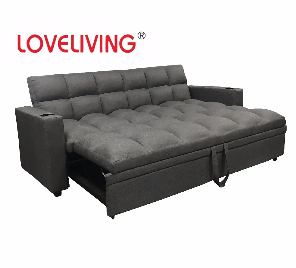 living room furniture sleeping wood sofabed Folding Sofa Cum Bed with armrest