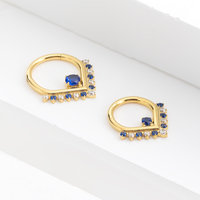 Calendo Anneau à segments articulés en titane CZ Zircon Body Piercing Jewelry with Gold Plating Claw Setting Septum Ring Nez Ring