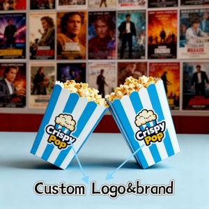 Caja de papel para aperitivos de Cine de tamaño personalizado de grado alimenticio respetuoso con <span class=keywords><strong>el</strong></span> medio ambiente biodegradable al por mayor, vasos de palomitas desechables para Halloween - Product Image 2