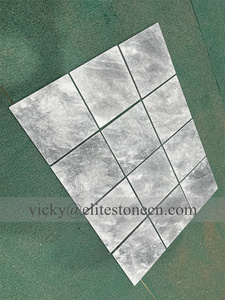 Baldosas de Travertino Beige <span class=keywords><strong>Blanco</strong></span> Antiguo Natural para Piscina, Acabado Cepillado y Cincelado, Mármol Gris Plateado, Patrón Francés, para Pavimentación de Patio - Product Image 3