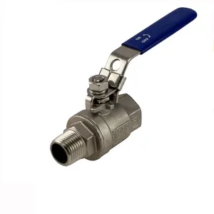 Internal thread full bore PN25 stainless steel ball valve with steel handle 1/4"-2 1/2" threaded ball valve