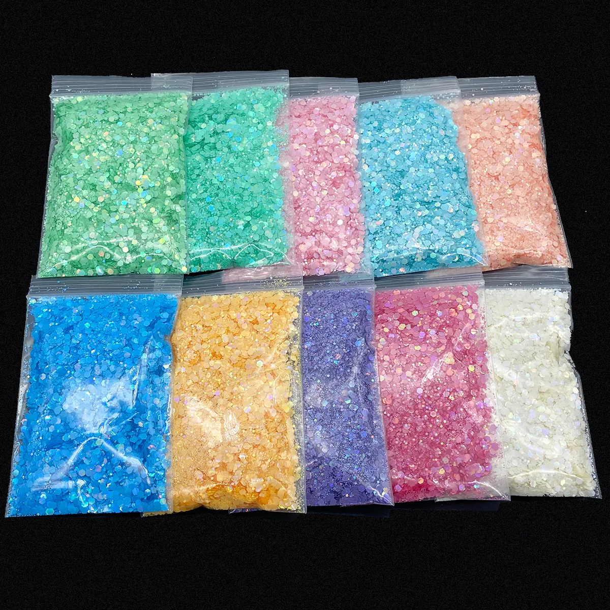 Craft Decorated Brightly Chunky Wholesale Eco-friendly Bulk Mixes Holographic Glitter Powder Nails Series